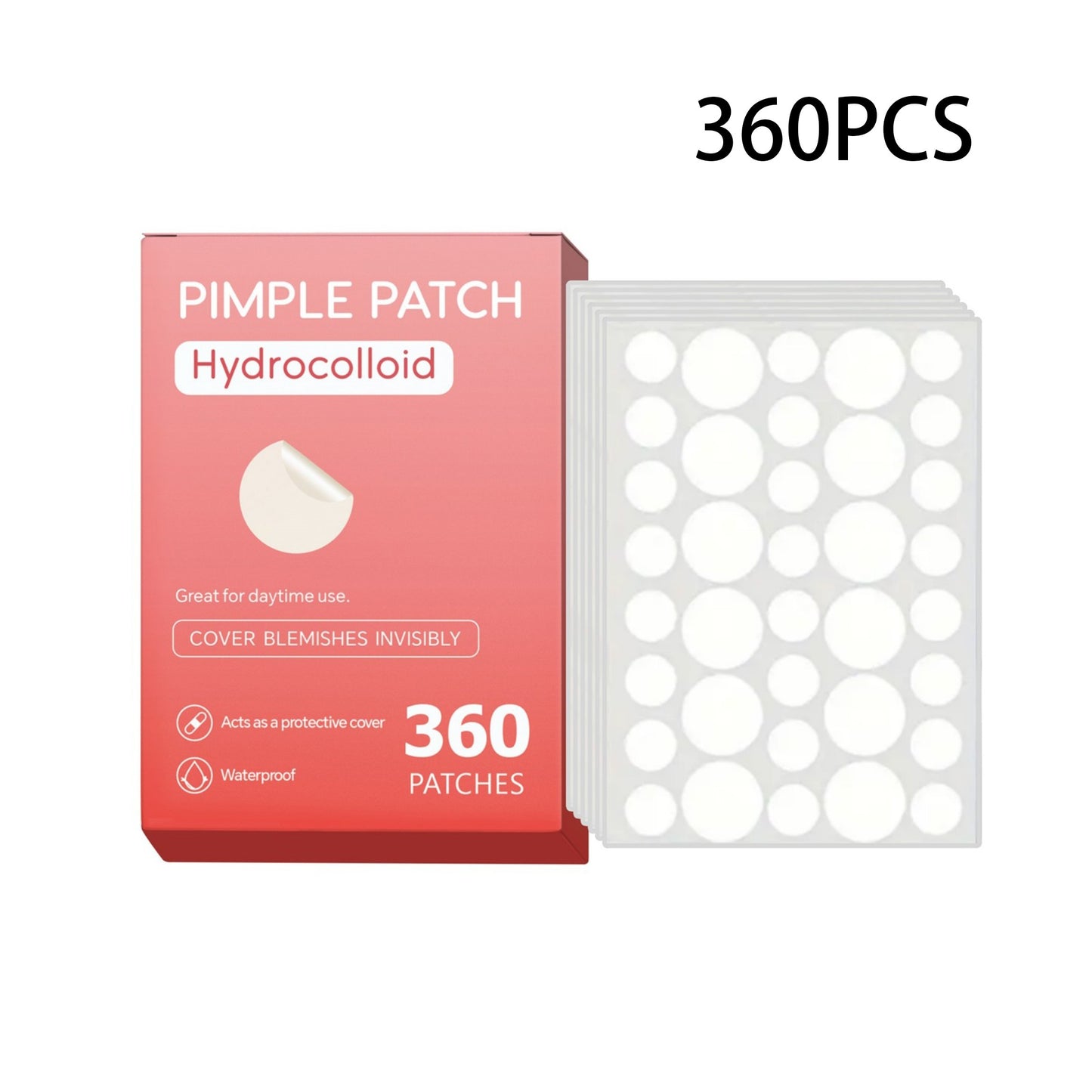 360 count acne patch for covering pimple, acne, zits, blemishes on face and skin.