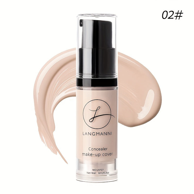 Long-lasting concealer with smooth finish and 4-color powder base