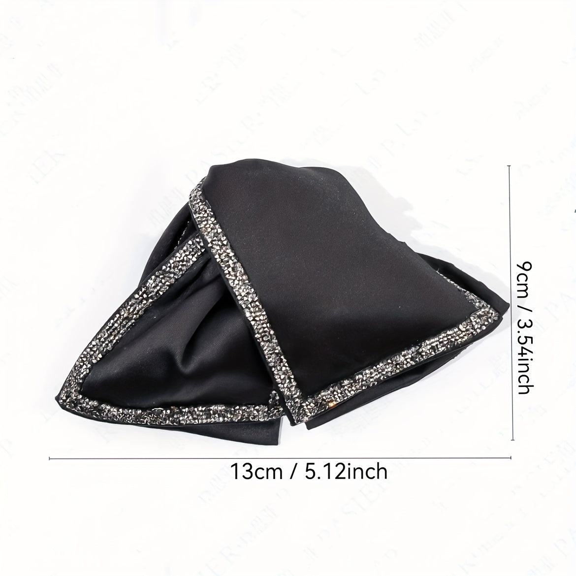 Stylish Black Bow Hair Claw with Rhinestones - Acrylic Shark Clip for Women, Perfect for Parties & Gifts