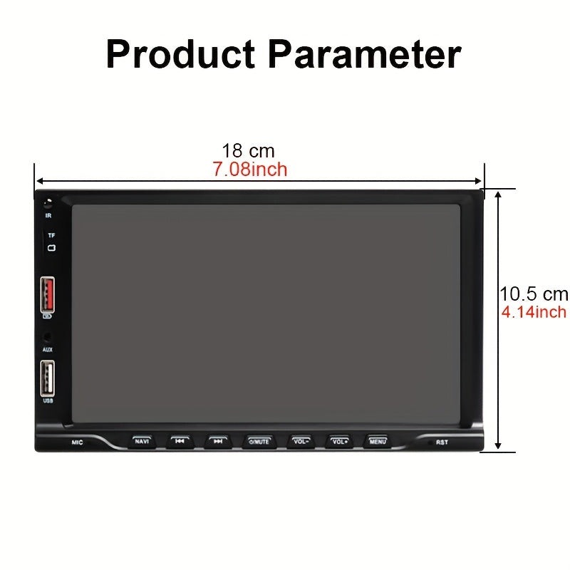 7" Touch Screen GPS Audio Receiver with DVD Player, USB Aux Input, Car Radio, Mirror Link Compatible