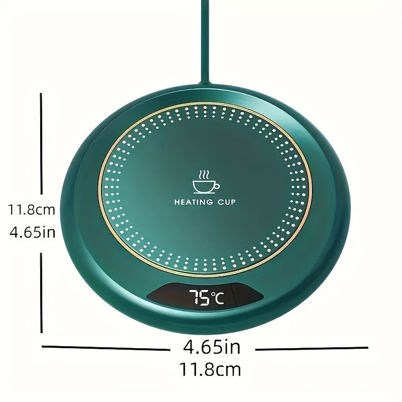 Introducing the Smart Touch-Activated Heating Coaster - featuring 3 adjustable temperatures (55/65/75°C), USB powered for convenience, with a non-food grade insulation pad for hot drinks. Ideal for use in the office, outdoor camping, and picnics.