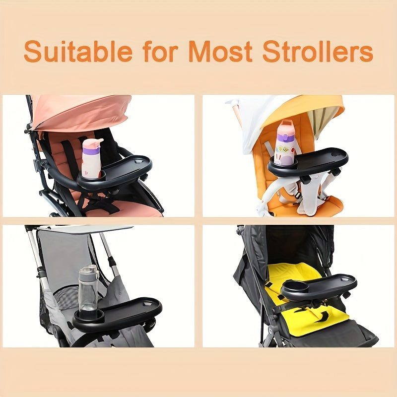 Top Pick: Multifunctional Stroller Tray with Cup Holder, Phone, and Snack Tray, Secure Non-Slip Clip for Stroller Handlebar, Perfect for On-the-Go Entertainment, Fits All Stroller Models