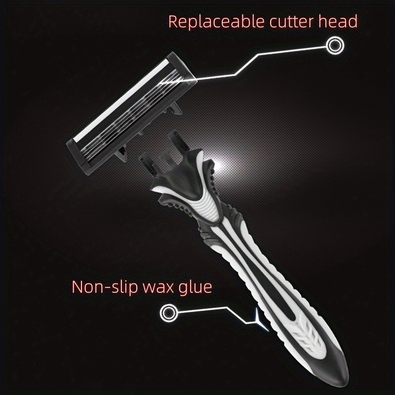 Disposable razor with five layers for men.