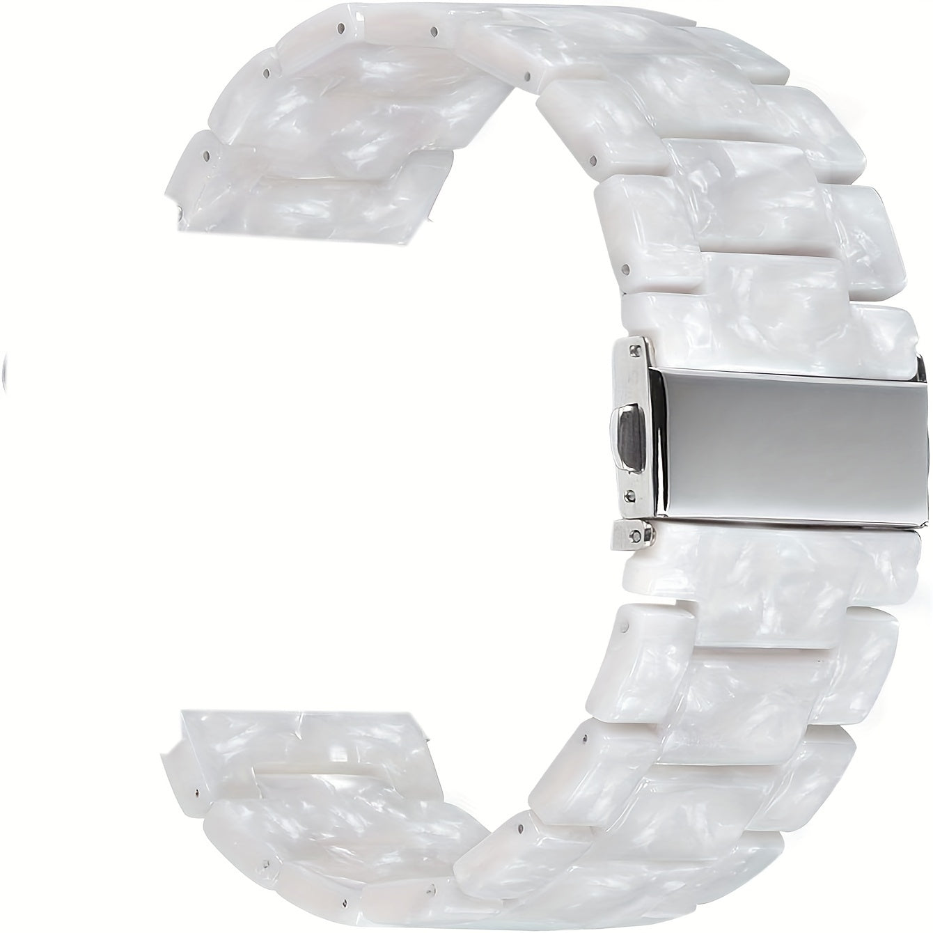 Chic Ivory White Resin Band for iWatch - Fits 38mm to 49mm Sizes, Compatible with Ultra & Series Models - Sleek, Comfortable Design with Butterfly Clasp, Lightweight and Gentle on Skin