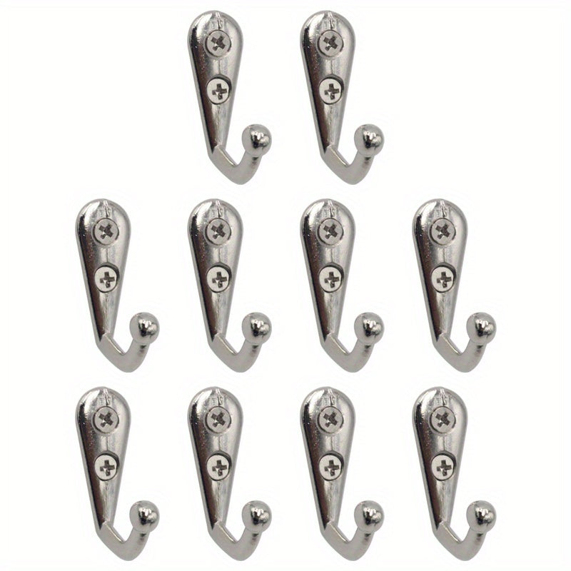 10 Rustic Bronze Single Prong Wall Hooks made of durable zinc alloy, perfect for hanging coats, keys, bags, and hats, adding both style and functionality to your home storage.