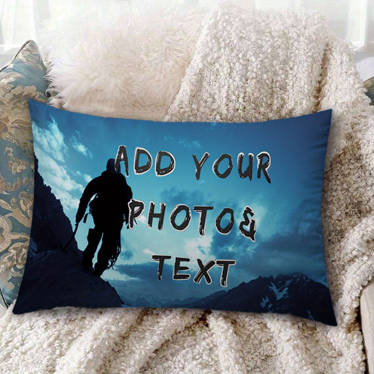 Customize your own photo pillowcase for Valentine's Day, Christmas, Thanksgiving, or any special occasion. A perfect gift for pet lovers, wedding anniversaries, or climbing enthusiasts. Made of short plush material with double-sided printing, this