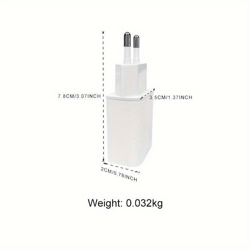 5W USB wall charger with EU plug for charging various devices such as iPhone, headphones, mobile phones, Samsung, Kindle, drones, TV sound bar, earbuds, MP3, and MP4.