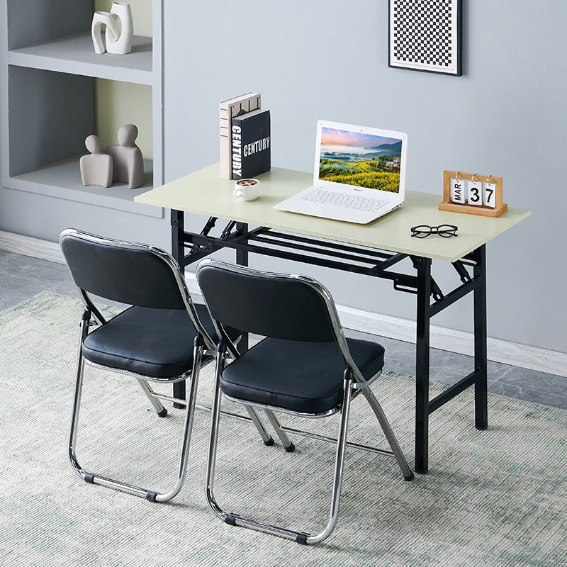 Foldable Office Desk for Work, Study, Dining - Metal Frame in White/Yellow/Black - Versatile for Various Uses