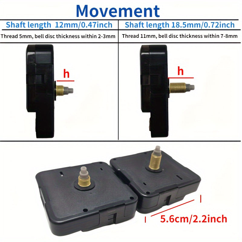 Set of 8 High-Quality Scan Movement and Hands for DIY Cross Stitch Clock