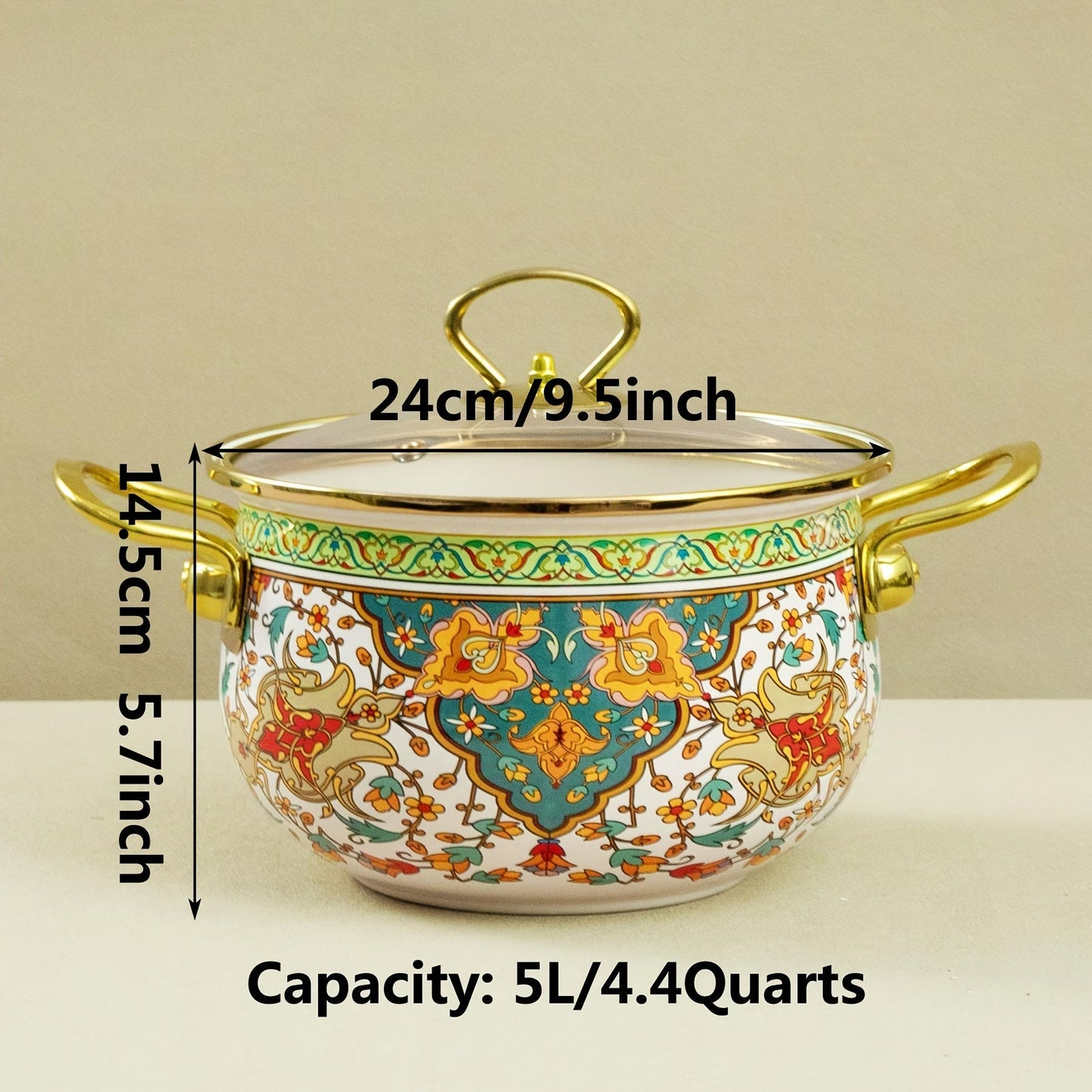 Durable Vintage Enamel Soup & Stew Pot - Versatile Cookware for Induction and Gas Stoves, Thick and Dependable