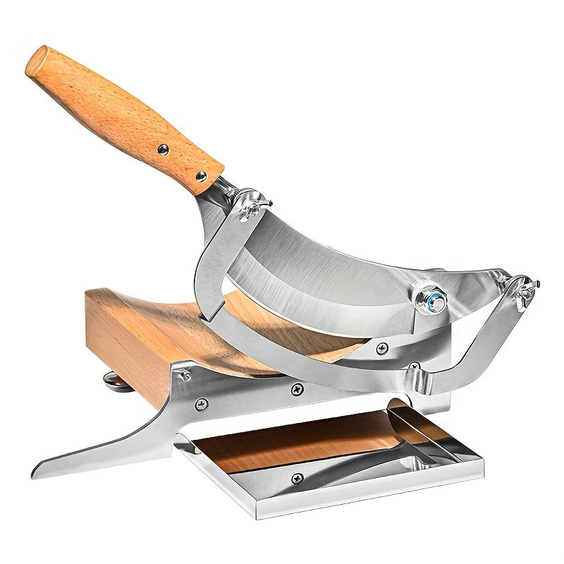 Mandoline Slicer with Curved Blade - Stainless Steel Manual Machine for Slicing Herbal Medicine, Hay, and Meat, Ideal for Ganoderma Lucidum and Chinese Herbs