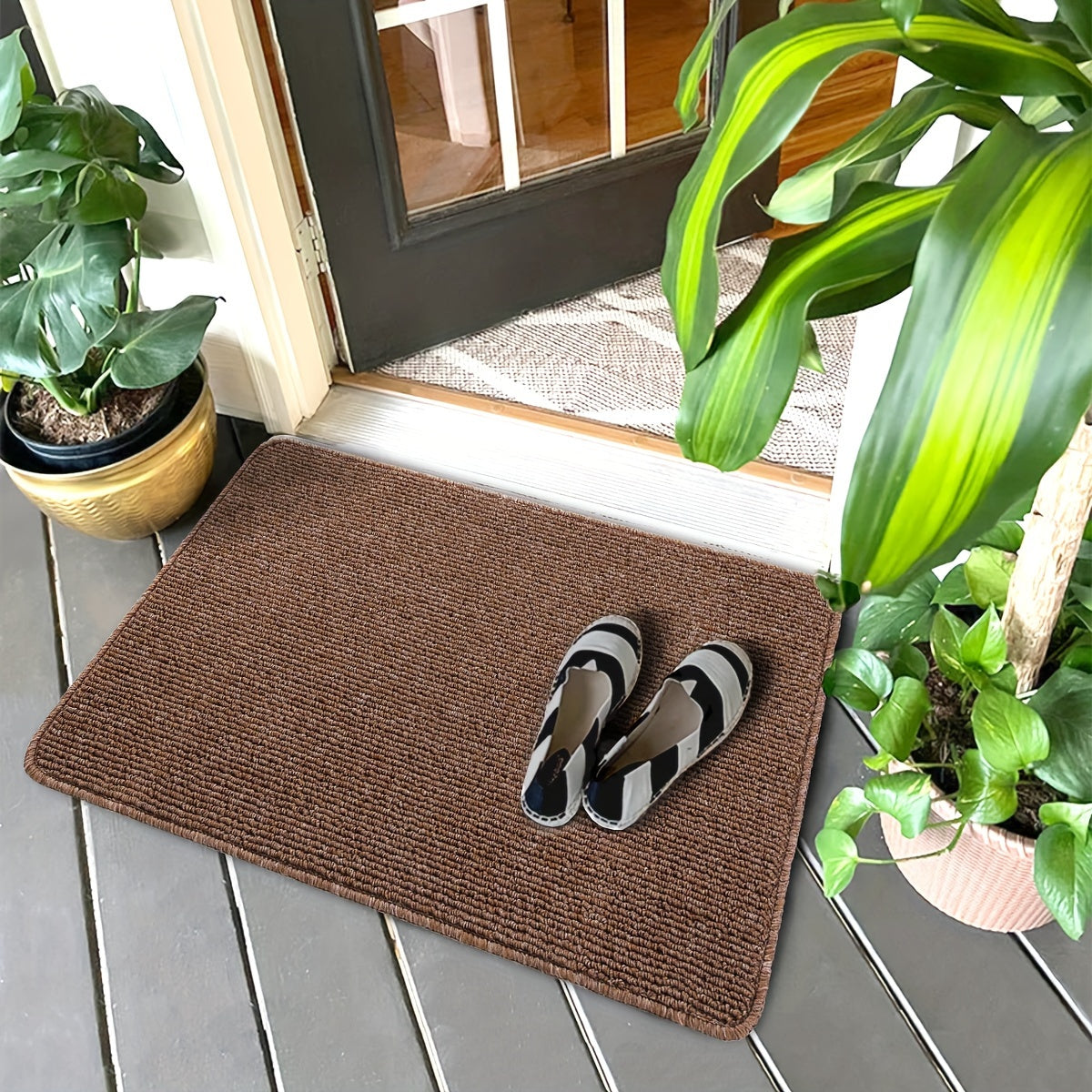 Anti-Skid Entryway Mat - Easy to Clean, Durable Low Profile Rug with Non-Slip Backing, Stain-Proof, Festive Design, Made from Polypropylene & TPR, Perfect for Keeping Your Home Clean and Safe for Pets