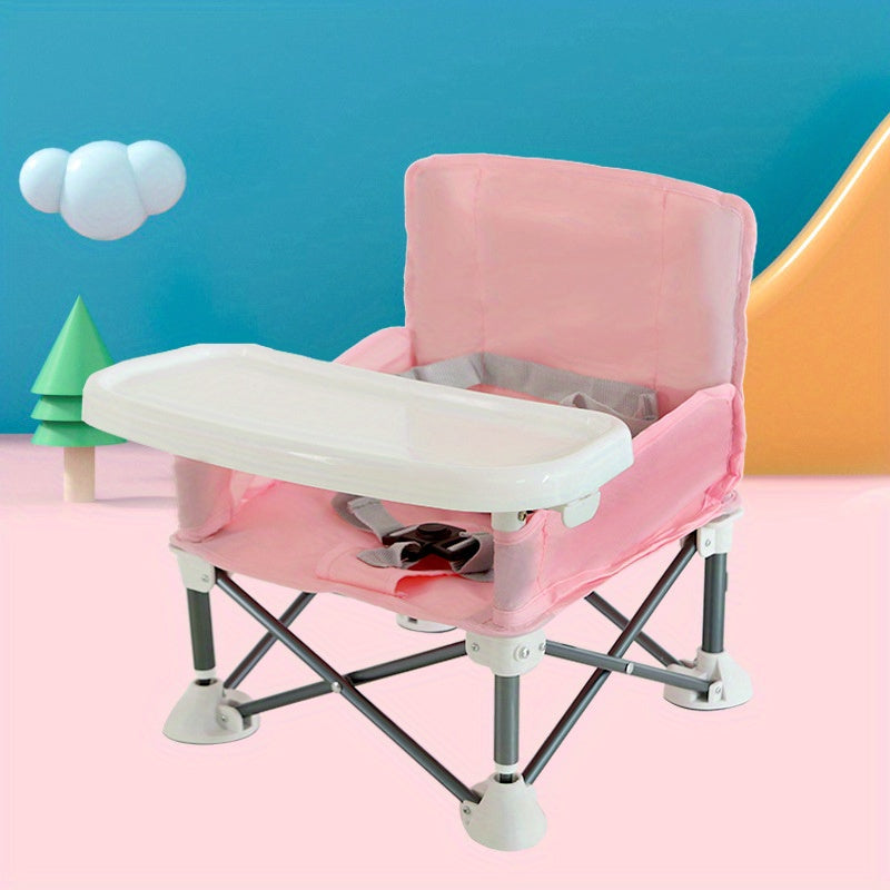 Child's Folding Dining Chair with Detachable Tray, Portable Design for Home Meals and Picnics, Perfect Easter Gift