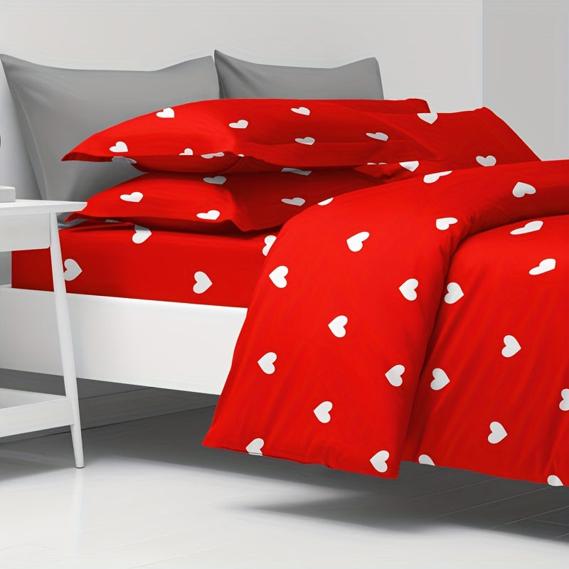 1 Brushed Duvet Cover with Love Print, Soft and Comfortable, for Bedroom or Guest Room (Duvet Core and Pillowcase not included)