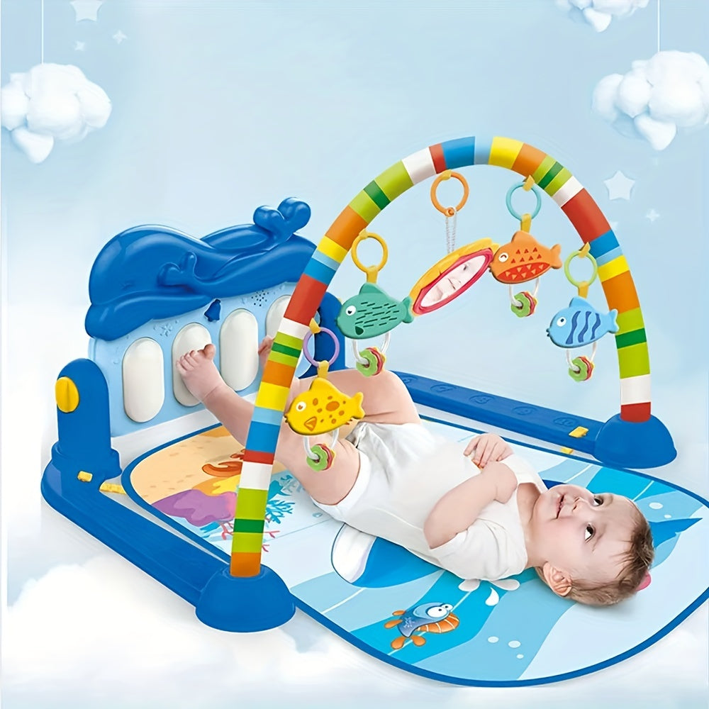 Multifunctional Whale Foot Piano for Babies - Educational Play Toy with Music and Fitness Rack for Babies aged 6 months to 3 years old