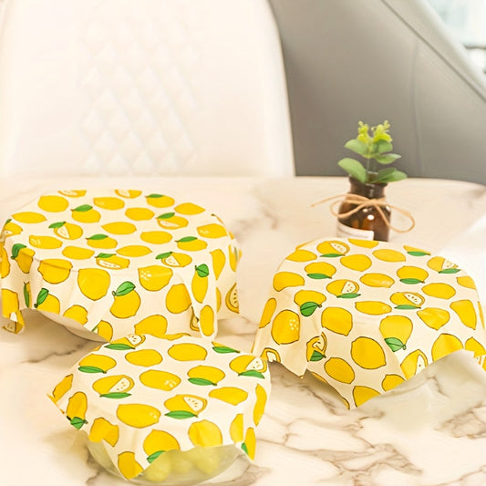 Reusable Beeswax Wraps Set of 3 - Stylish Kitchen Storage Solution for Keeping Food Fresh