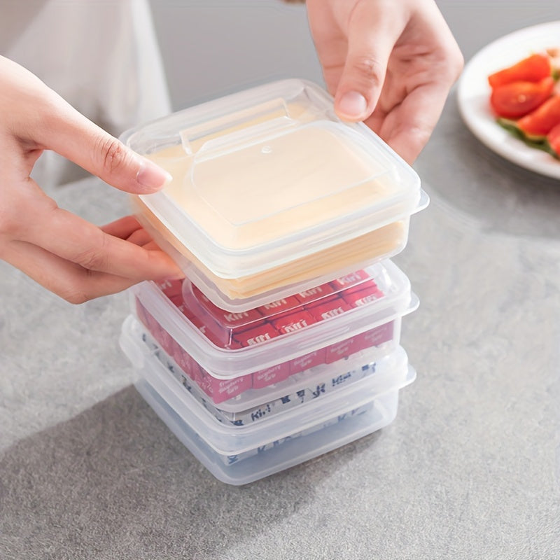 A single package of Polypropylene Cheese Storage Container features a flip top lid and is made of reusable, rectangle multipurpose plastic. This fridge organizer must be hand washed to maintain its quality. It helps keep your cheese fresh and delicious