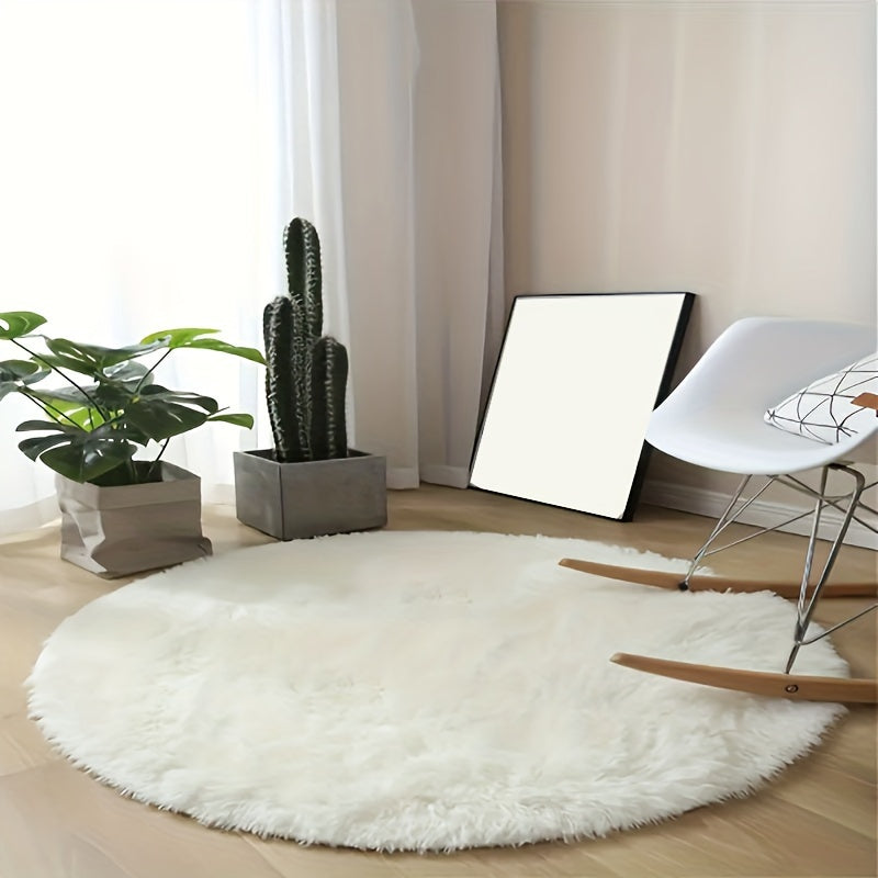 Soft Circular Rug - Resistant to Stains, Non-Slip Polyester Mat for Living Room, Bedroom, Indoor Decor - Machine-Made, Dry Clean Only - Perfect for Christmas, Halloween, Easter, and other special occasions