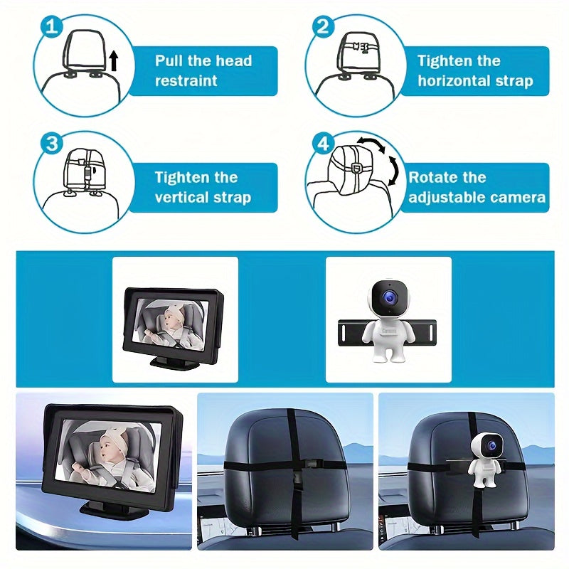 Camera mirror for cars, in-car safety monitor with camera for monitoring in the car