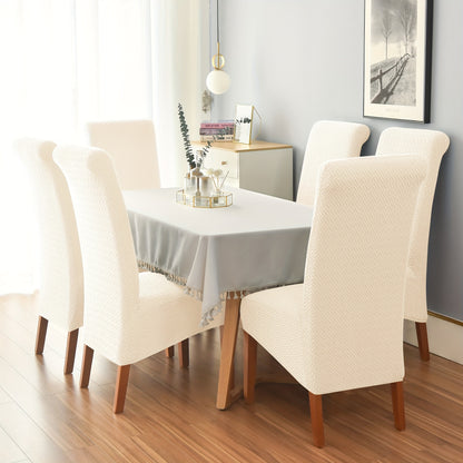 Jacquard high back dining chair slipcovers in sets of 2 or 4 for home or office use.