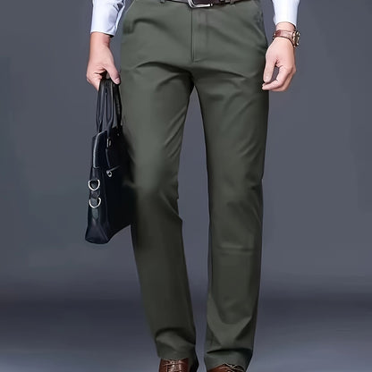 New casual formal pants for men, suitable for all seasons. Business style with trendy long trousers, fashionable and versatile elastic dress pants with a comfortable classic design for