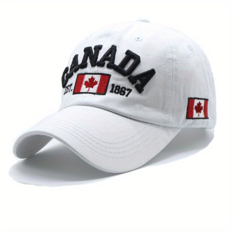 Canada 1867 Baseball Cap with Canadian Flag Embroidery