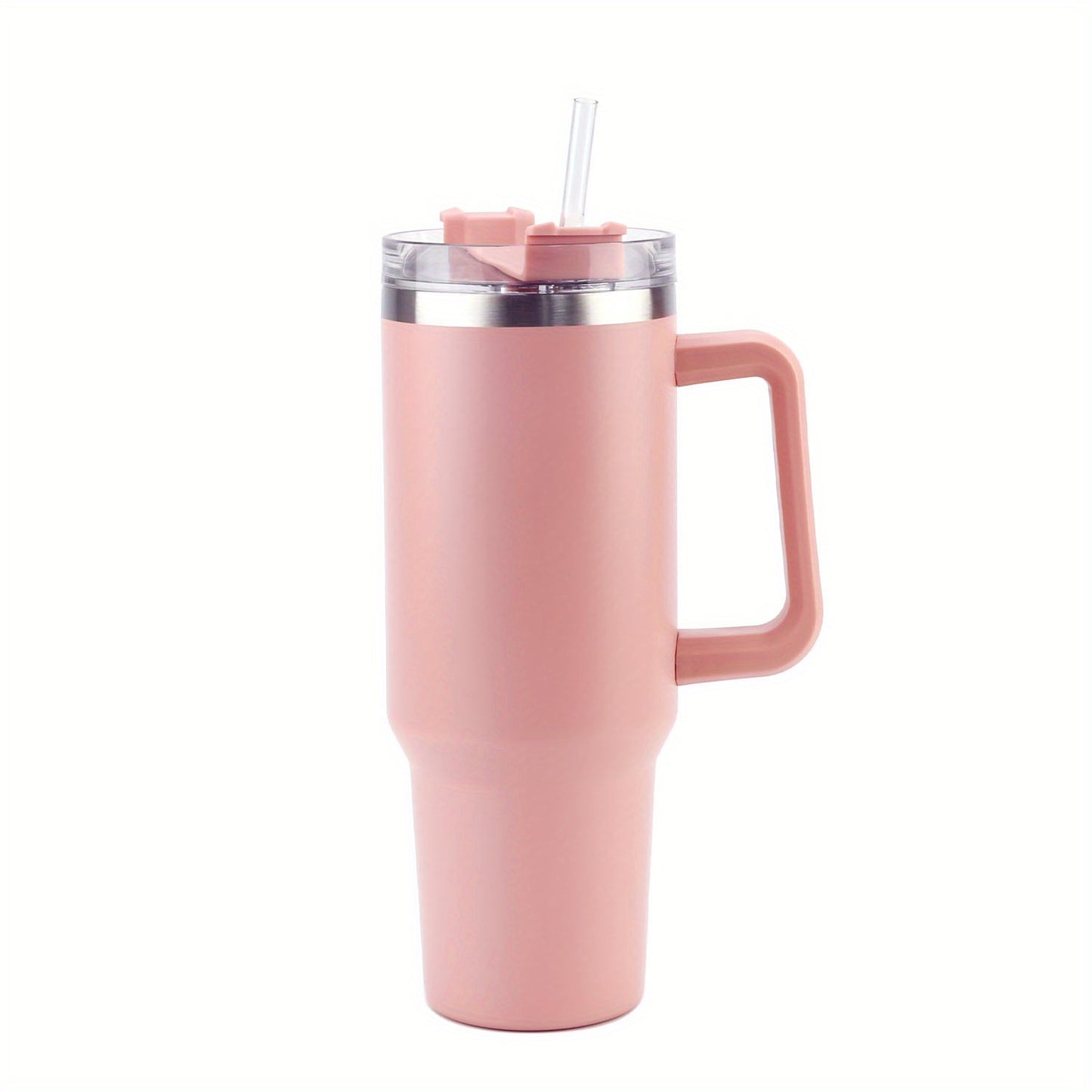 40 Oz Tumbler with Handle and Straw Lid, Double-layer Stainless Steel Vacuum Cup