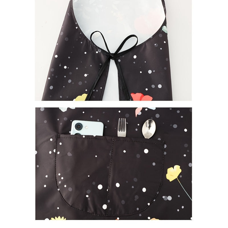 Stylish Butterfly Design Apron made of Polyester - Resistant to Oil and Water, Perfect for Cooking and Gardening