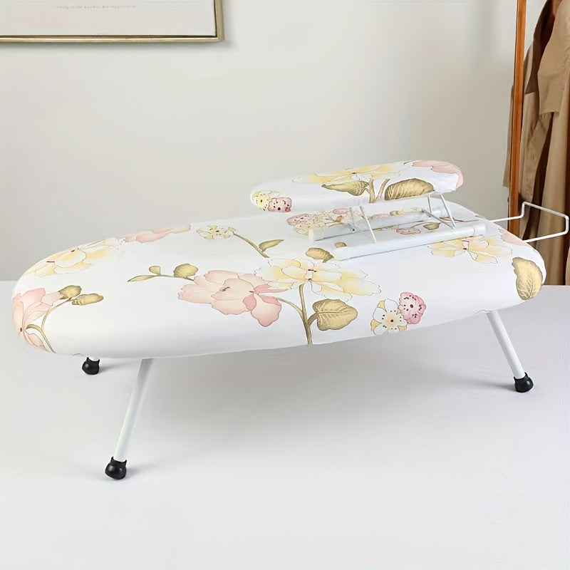 Compact Folding Ironing Board with Stainless Steel Frame and Plastic Cover, Portable Home Ironing Clothes, Space-Saving Design