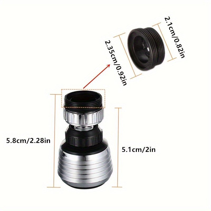 Rotating kitchen faucet aerator with water-saving filter and diffuser adapter, 1 piece