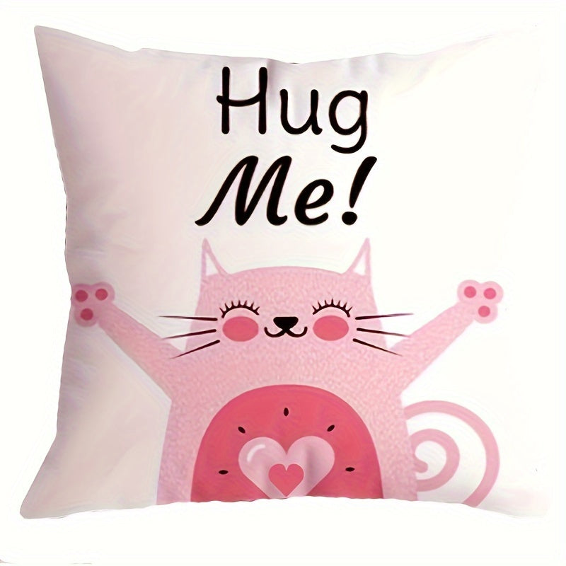 Home Decor Washable Polyester Cushion Case - Valentine's Day Soft Plush Throw Pillow Cover measuring 45.72x45.72 cm