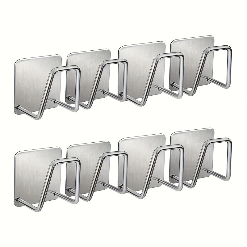 Top-rated Stainless Steel Kitchen & Bathroom Organizing Set - Available in 2, 4, or 6-piece sets, Complete with Sink Drain Rack, Sponge Rack, and Hooks for Cleaning Supplies, Sleek Polished Finish, Designed to be Wall-mounted.