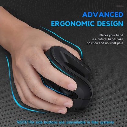 Battery-powered ergonomic wireless mouse designed for gaming and compatible with Windows XP for use with PC or laptop in a home office.