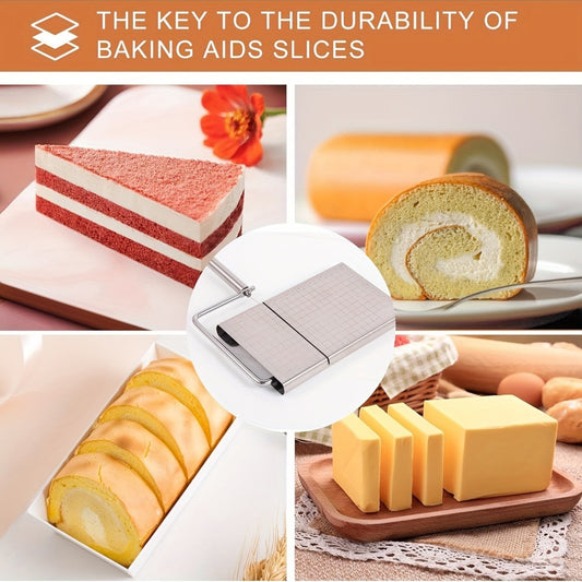 Manual Multifunctional Stainless Steel Cheese Slicer with Scale for cutting Sausage, Ham, and Cheese - Round Blade design eliminates the need for electricity