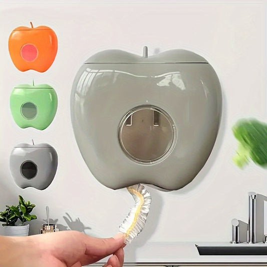 Organize your kitchen and bathroom with this space-saving, wall-mounted plastic bag holder in the shape of an apple. Perfect for storing disposable food covers and fresh keeping bags.