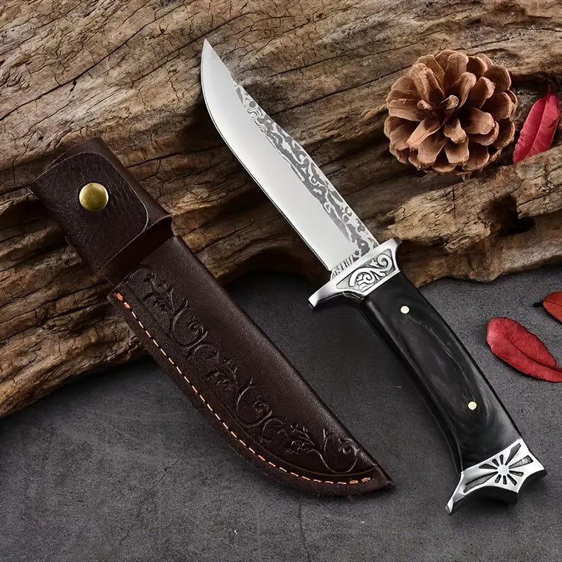 Sophisticated Knife Holder in Faux Leather with Stylish Stitching - Perfect for Outdoor Activities such as Hunting, Camping, and Hiking - Ideal Christmas Gift, Knife Sold Separately