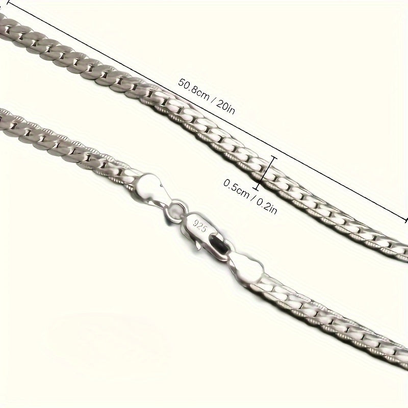 Unisex silver plated copper necklace with stainless steel chain, ideal holiday gift for men and women.