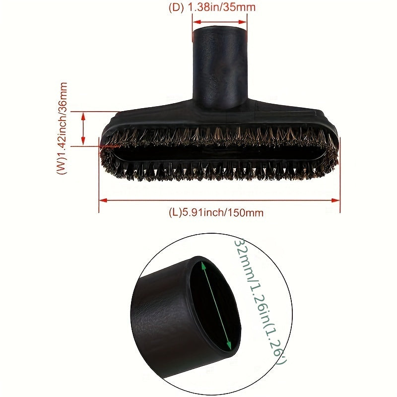 Soft bristle dusting tool designed for wide spaces, this 3.17cm square horse hair brush attachment is compatible with Shark vacuums. Perfect for floors, furniture, and more, this easy-to-use accessory helps keep your home clean.