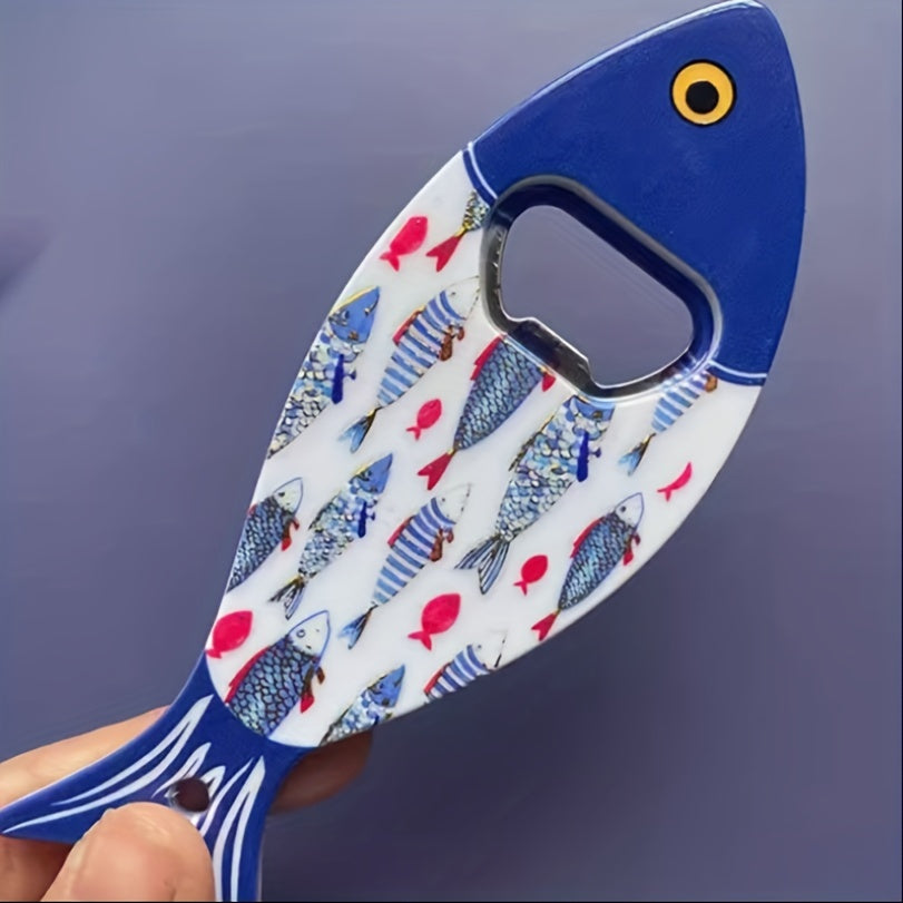 Festive acrylic fish bottle openers for Christmas, Halloween, and Oktoberfest - ideal kitchen and bar accessories