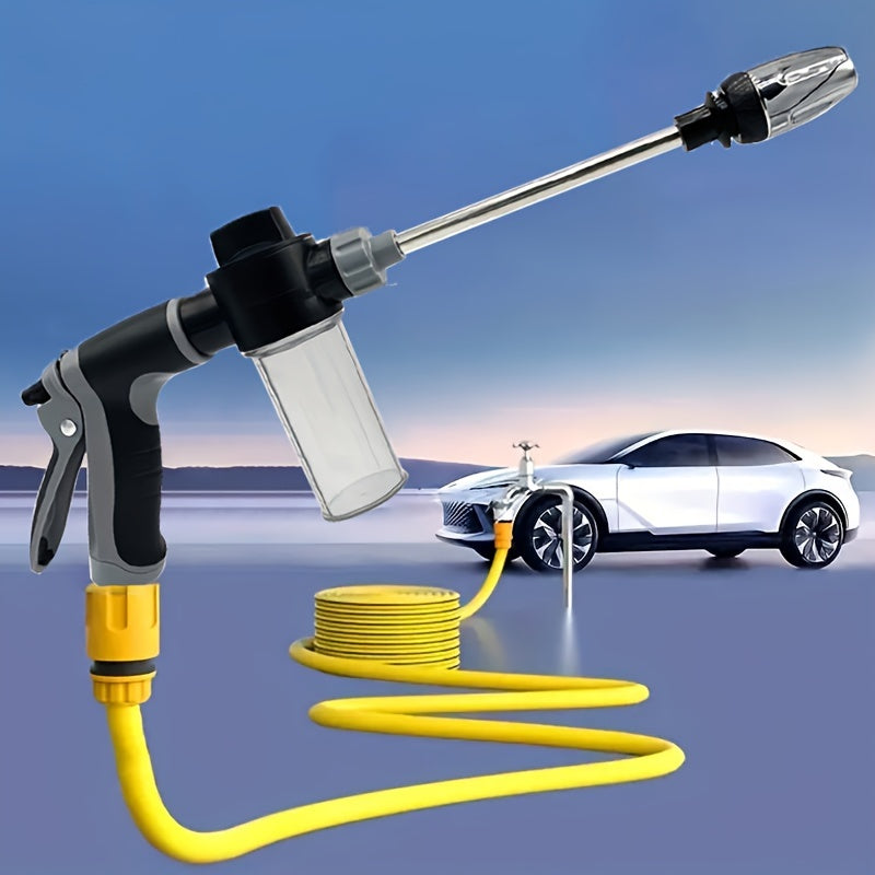 Multi-Purpose High-Pressure Car Wash Spray Gun with Easy Connect Adapters - Ideal for Cleaning Pets and Outdoor Spaces, Comes with 3/4" & 1/2" Hose Nozzles