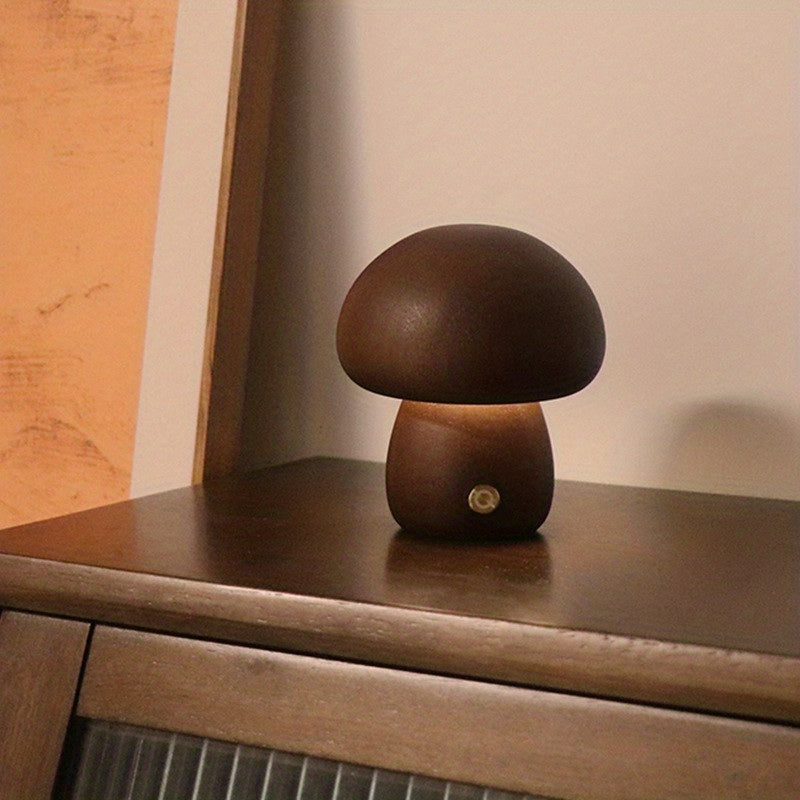 Dimmable LED Mushroom Table Lamp for Creative Home Decor and Bedroom Bedside Light