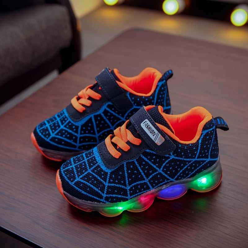 New Spring And Autumn Light-Up Running Shoes in Sizes 21-36 for Boys And Girls featuring LED Flashing Sneakers with Mesh Design.