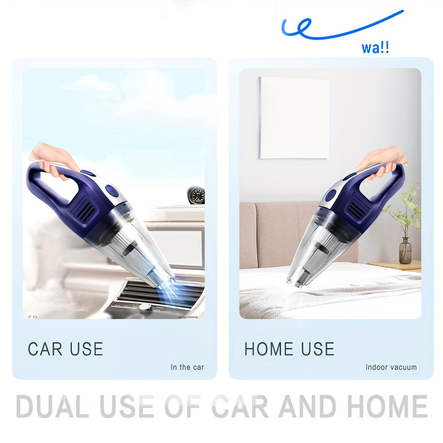 Compact Vacuum Cleaner Perfect for Home and Car Use, Featuring Powerful Suction, Rechargeable via USB, Includes Multiple Attachments for Versatile Cleaning Needs, Ideal for Car, Home, Office, and More.