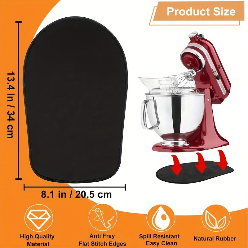 Stainless Steel Bowl Mixer Slide Mat and Precision Pour Spill Guard for 4.5-5L Stand Mixers - Black Ingredient Shield with Transparent Splash Guard and Easy-Clean Surface, Kitchen Mixer Slide Mat Accessory