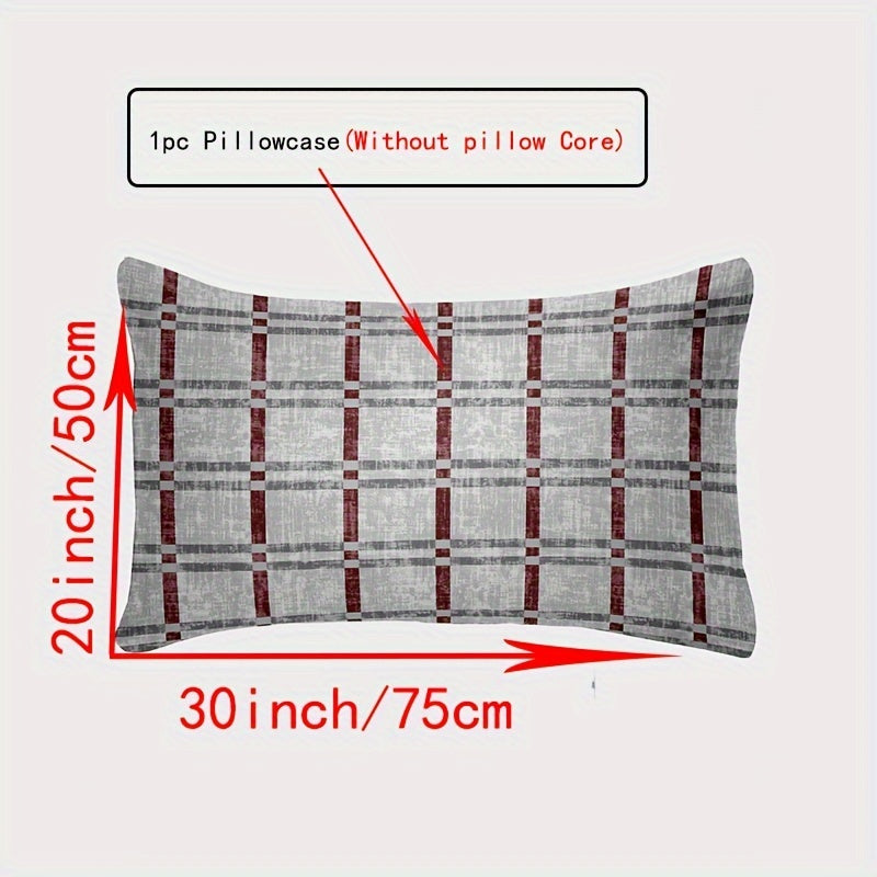 Soft envelope closure pillowcase made of 100% cotton, without core. Features flower and plaid patterns on breathable fabric with a thread count of 144TC. Ideal for main bedroom, guest room, or dorms. Perfect gift idea.