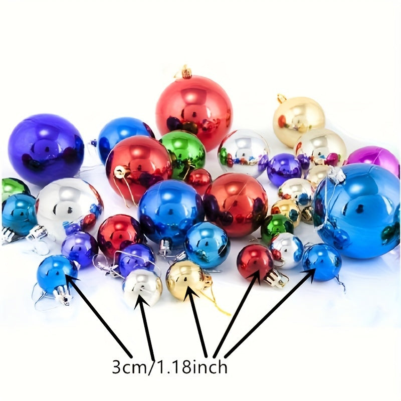 24 plastic Christmas ball ornaments for decorating trees, parties, and New Year's celebrations without feathers.