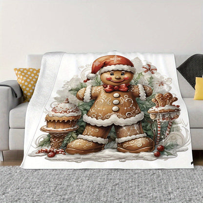 This 70x100cm Rustic Gingerbread Man Throw Blanket is soft, warm, and designed in a contemporary style. Made from polyester flannel with a digital print, this all-season blanket is the perfect gift for any home, bedroom, sofa, or lounge.