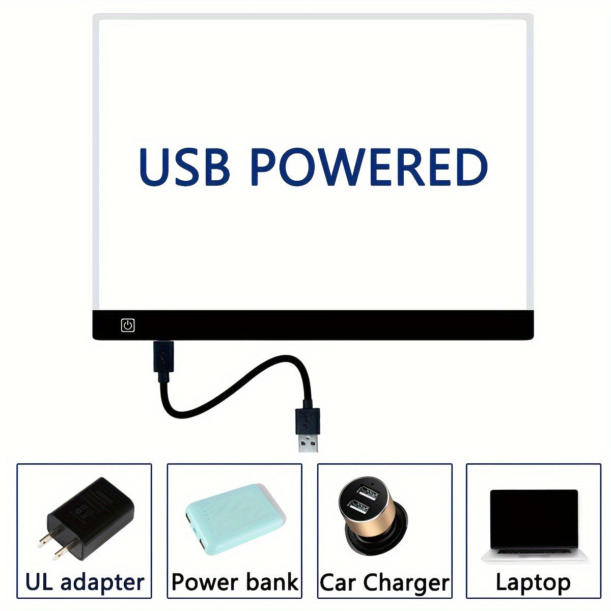 Large LED drawing board with 3-level dimmable light pad for diamond painting, USB powered, acrylic material, eye-care tracing light box