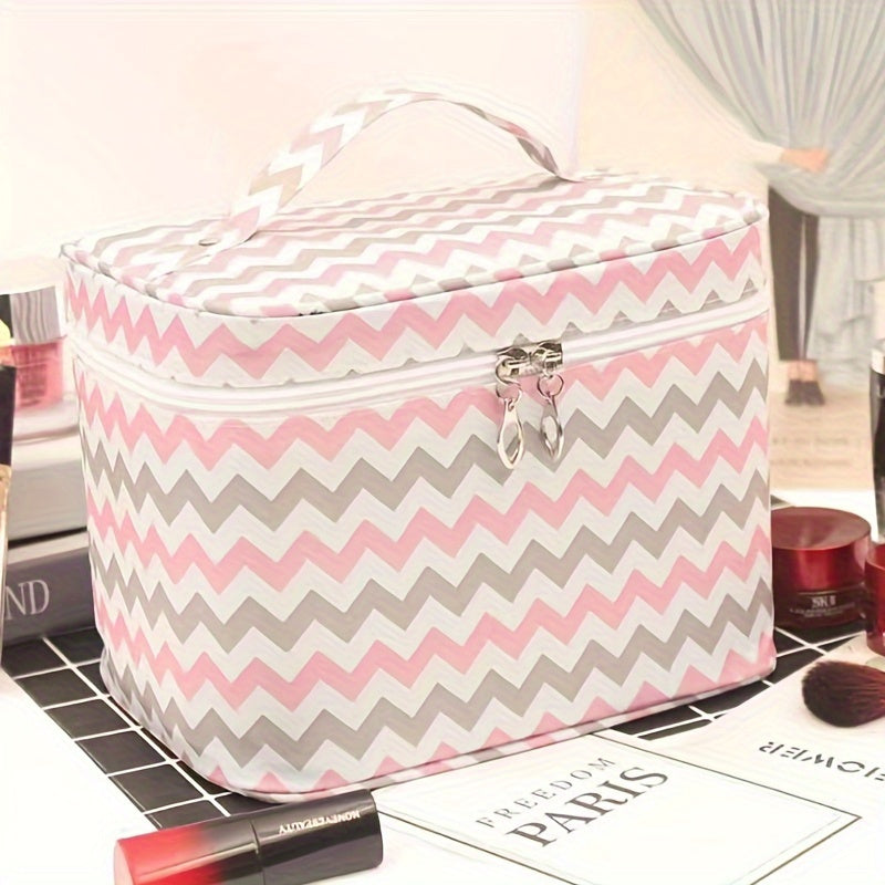 Large capacity, multifunctional, waterproof makeup bag for travel.