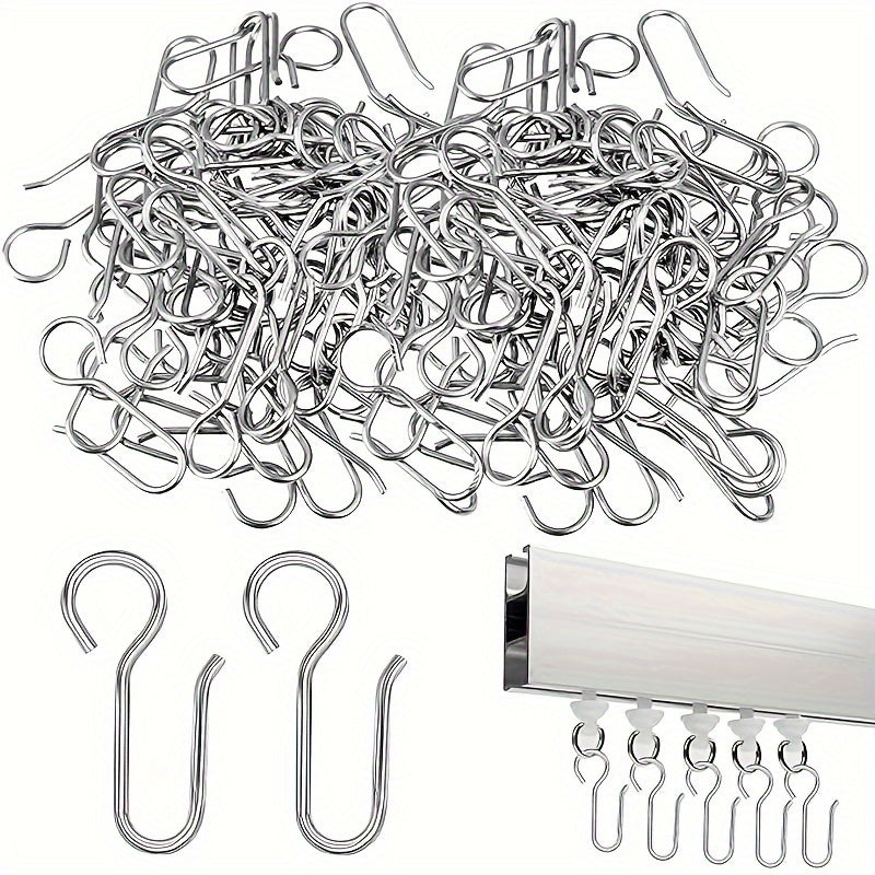 Set of 60 Curtain Hooks, S Hooks for Hanging Drapery, Window Accessories Drapery Hooks Set